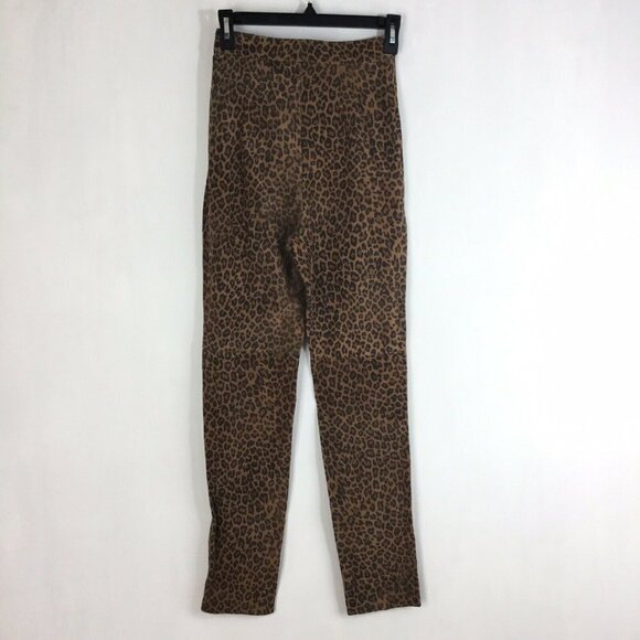 LPA Leopard Leather Suede Pants Animal Print - Picture 3 of 8